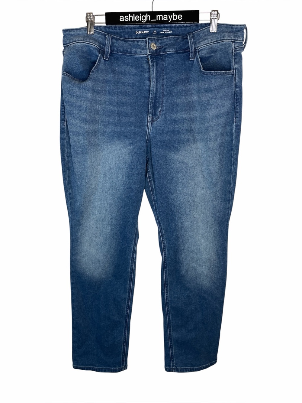 Old Navy | High Rise WOW Straight Leg Medium Wash Stretch Jeans Size 16 Short